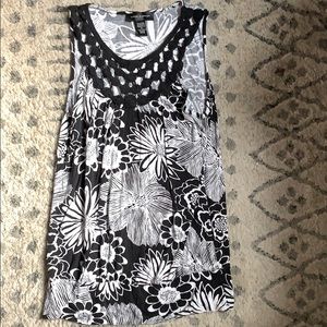Black and white dressy tank top